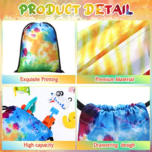 CUNNO 24 PCS 7X5 INCH TIE DYE DRAWSTRING BAGS TIE DYE GOODIE BAGS COLORFUL - Like New