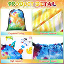 Cunno 24 Pcs 7x5" Tie Dye Drawstring Bags Reusable Polyester Colorful - Brand New