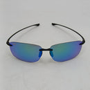 MAUI JIM HEMA RIMLESS SUNGLASSES, 62MM - BLACK MATTE/MAUIGREEN - Like New