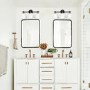 Bonhar Black Gold Vanity Lights Bathroom Lights Over Mirror 3 Light Fixtures - Brand New