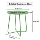 ECOMEX Patio Side Table Waterproof Round Metal - Green - Brand New