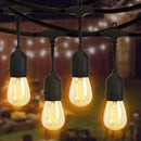 FDW - 2 PACK OUTDOOR STRING LIGHTS PATIO LIGHTS WEATHERPROOF STRAND EDISON BLACK - Like New