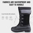 FANTURE Women's Winter Snow Boots Waterproof U420WCTDM Size: 41 - Black - Like New