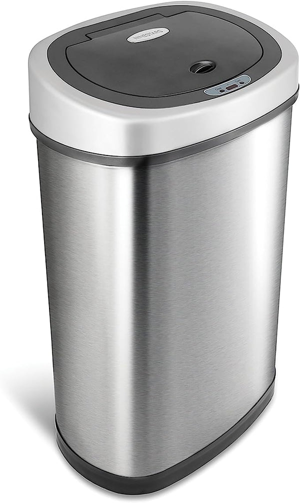 NINESTARS DZT-50-9 Touchless Infrared Motion Sensor Trash Can - Stainless Steel Like New