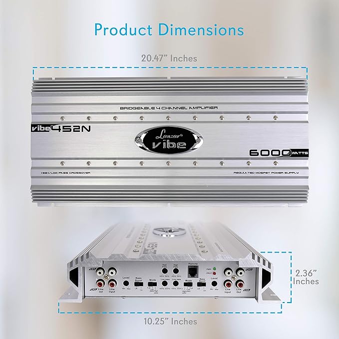 Premium Lanzar Car Audio Amplifier Car Stereo 6,000 Watt 4-Channel - VIBE452N.5 - Like New