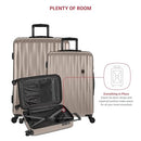SWISSGEAR 7272 ENERGIE EXPANDABLE HARDSIDE LUGGAGE SPINNER 3-PIECE - LIGHT GOLD - Brand New