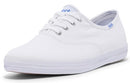KEDS WOMEN'S CHAMPION SEASONAL LACE-UP FASHION SNEAKER SIZE WOMEN 6W - WHITE - Like New