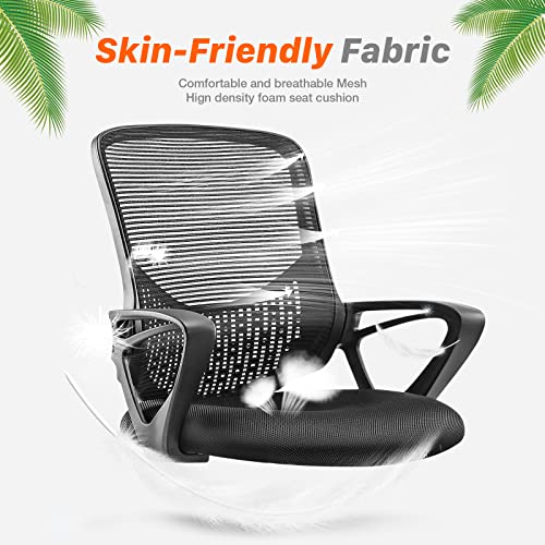AFO ERGONOMIC HOME OFFICE DESK CHAIRS MID BACK ROCKING MODE 360 SWIRL - BLACK - Like New