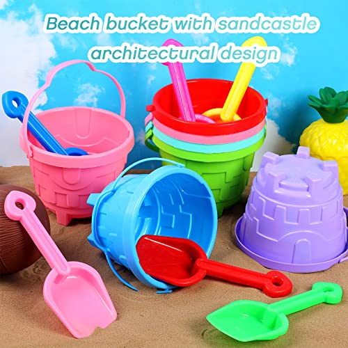 DIDAEY Beach Sand Buckets With Castle Design - Party Pack-6 - Scratch & Dent