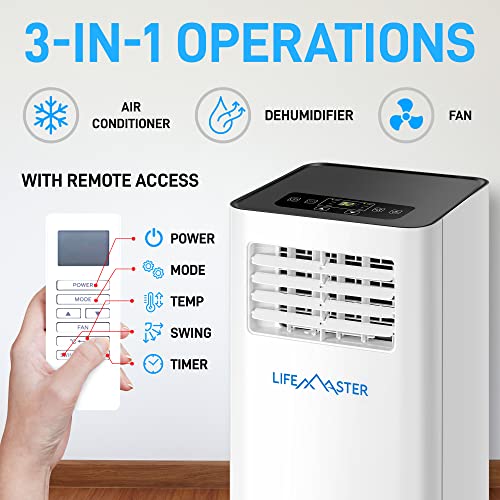 LIFEMASTER 8,000 BTU PORTABLE AIR CONDITIONERS, ROOM AIR CONDITIONER - WHITE - Like New