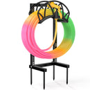 HZE GARDEN HOSE HOLDER, HEAVY DUTY DETACHABLE METAL GARDEN TUBE STORAGE - BLACK - Like New