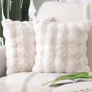MADIZZ Pack of 2 Thick Plush Wool Throw Pillow Covers 18x18 PPR001CREAM-1818 - Like New