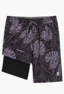 HURLEY LEAF VOLLEY SWIM TRUNKS - SIZE: MEN L - BLACK - Brand New