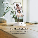 BELKIN MAGSAFE 2-IN-1 WIRELESS CHARGING STAND IPHONE 13,14,15,16,AIRPODS WHITE - Like New