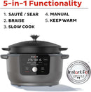 Instant pot DOMC6000 Electric Round Dutch Oven 6-quart 140-0051-01 - Black - Like New