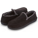 FLOOPI MEN’S CLASSIC MICROSUEDE MOCCASIN SLIPPER SIZE 11-12 - MEN L - BLACK - Brand New