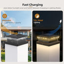 FLYINGOD SOLAR POST CAP LIGHT 4X4/5X5 12 PACK, DUAL COLOR, 800MAH, 12H - BLACK - Like New