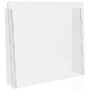 DEFLECTO COUNTER TOP BARRIER WITH FULL SHIELD, ACRYLIC, 2 UNITS/CARTON, CLEAR - Brand New