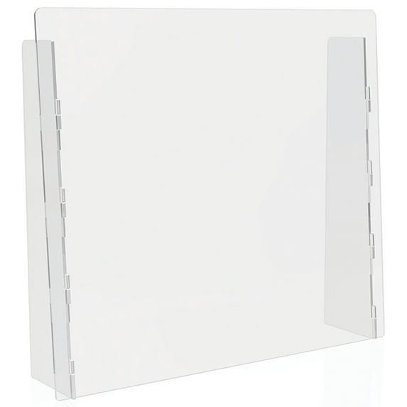 DEFLECTO COUNTER TOP BARRIER WITH FULL SHIELD, ACRYLIC, 2 UNITS/CARTON, CLEAR - Brand New