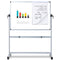 VIZ-PRO DOUBLE-SIDED MAGNETIC MOBILE WHITEBOARD 48 X 36 IN, ALUMINIUM - WHITE - Like New