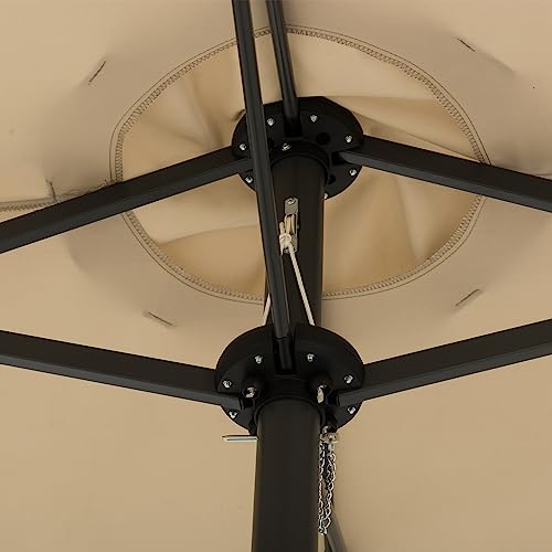 Sunjoy Triple Canopy Umbrella with Base, 178.74in L x 104.72in W x 96.46in H - Like New