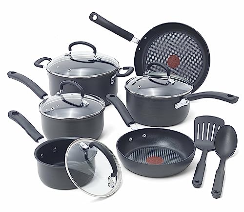 T-fal Ultimate Hard Anodized Nonstick Cookware Set 12Pcs 32406055629 - Black - Like New