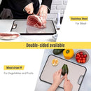 FWJUNHUYC Wheat Straw PP304 Stainless Steel Cutting Board Food Grade - Brand New