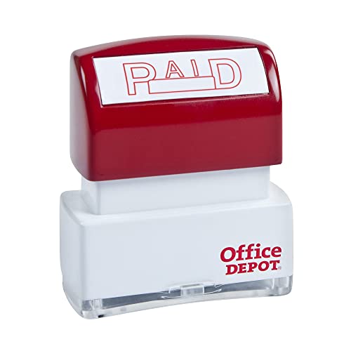 944-916 Office Depot Pre-Inked Message Stamp, Red/White - Brand New