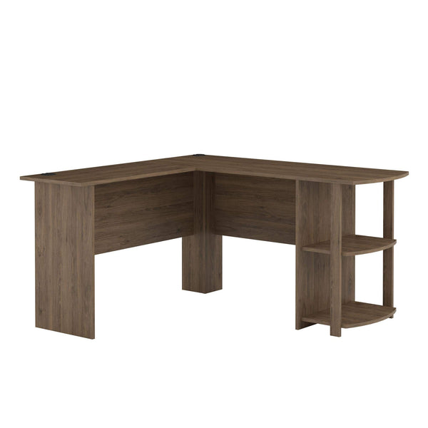 AMERIWOOD HOME DAKOTA L-DESK WITH BOOKSHELVES 9354333COM - RUSTIC OAK - Like New