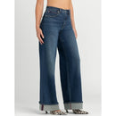 JESSICA SIMPSON FREESIA WIDE LEG JEANS, 32" INSEAM - SIZE: WOMEN 12 - DARK WASH - Brand New