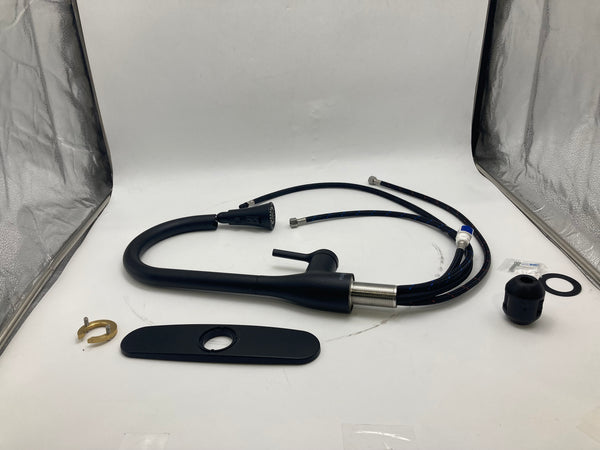 FLOW BY BEMIS FLOW CLASSIC SERIES SINGLE-HANDLE PULL-DOWN FAUCET - MATTE BLACK - Like New