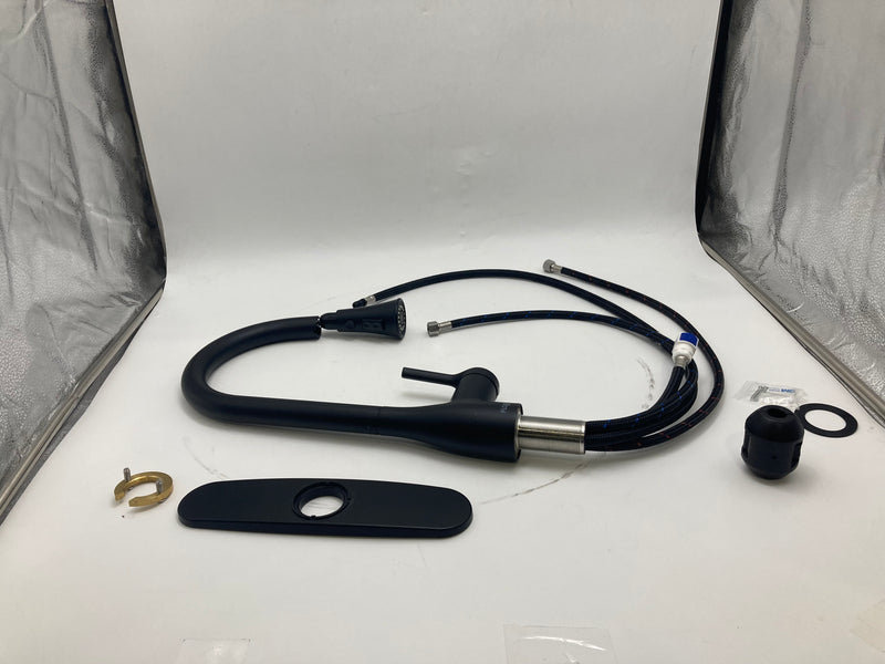 FLOW BY BEMIS FLOW CLASSIC SERIES SINGLE-HANDLE PULL-DOWN FAUCET - MATTE BLACK - Like New