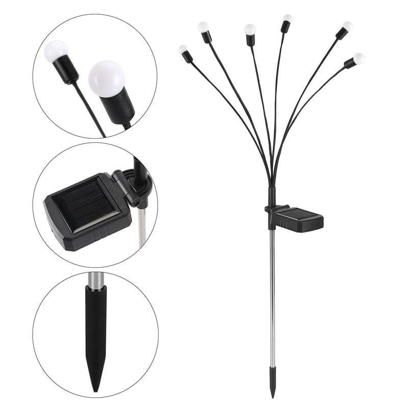 GUSTAVE 8LED SOLAR FIREFLY OUTDOOR WATERPROOF STAKE LIGHTS GARDEN DECORATIVE 4PK - Like New