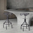 BOKKOLIK Set of 2 Industrial Bar Stools Metal Tractor Seat Bar Stool 24.6-30.5" - Like New