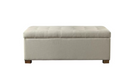 HOMEPOP LARGE TUFTED 46 IN. GREY DURABLE POYLESTER BEDROOM BENCH - LIGHT GRAY - Like New