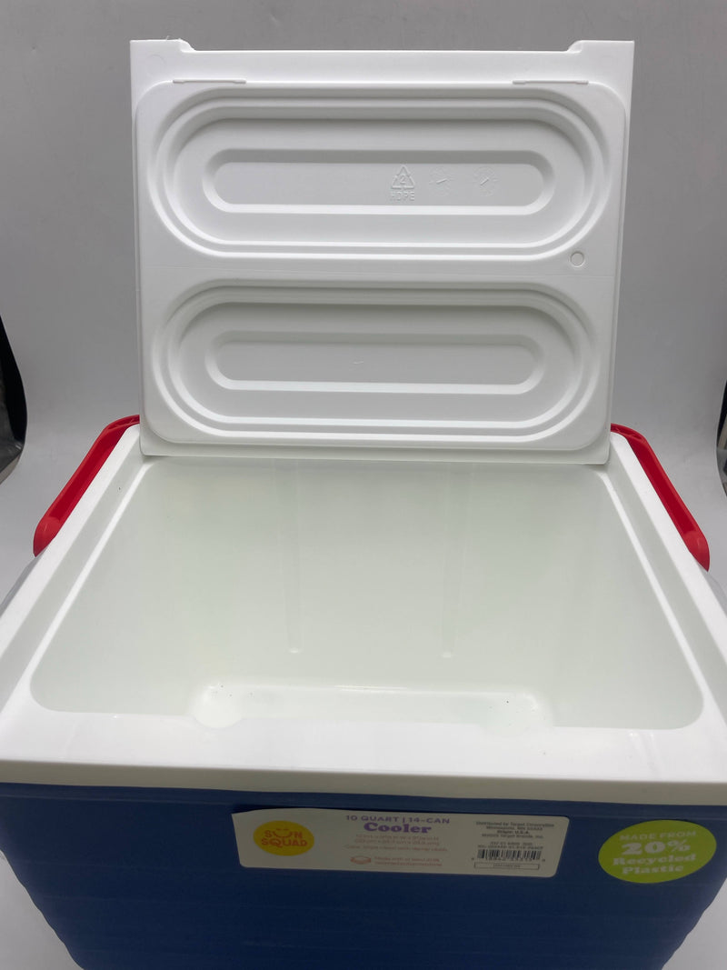 SUN SQUAD HARD SIDED COOLER - 14 CANS/10QT - BLUE - Scratch & Dent