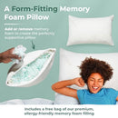 Snuggle-Pedic King Size Shredded Memory Foam Cooling Pillow - B072B8QVQX - Brand New
