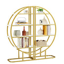 VOXIV 4 TIERS HOME OFFICE OPEN BOOKSHELF ROUND WAYS MDF BOARD GOLD META WHITE - Like New