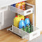 TISTAYA PULL-OUT UNDER KITCHEN SINK ORGANIZER, HEIGHT ADJUSTABLE, WHITE - Like New