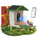 MADTASK SMART BIRD FEEDER WITH CAMERA, SOLAR POWERED BIRDHOUSE - GREEN WHITE - Brand New