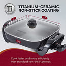 ELITE GOURMET EG3033 12"X12"X2.35” HEALTHY CERAMIC TITANIUM COATED - DARK GRAY - Like New