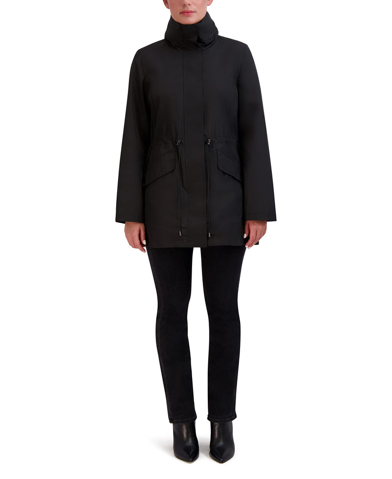 353SP672 COLE HAAN WOMEN'S ADJUSTABLE UNLINED PACKABLE COAT BLACK SIZE M - Brand New