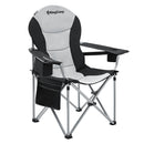 KINGCAMP OVERSIZED CAMPING FOLDING CHAIR WITH LUMBAR SUPPORT - BLACK/MEDIUMGRAY - Like New
