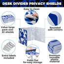 STORAGE STANDARD 22-PACK DESK DIVIDERS, GEO, DURABLE & WATERPROOF PLASTIC - BLUE - Brand New