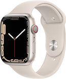 For Parts: APPLE WATCH 7 (GPS CELL) 45mm STARLIGHT ALUMINUM STARLIGHT BAND -CRACKED SCREEN