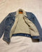LEVI'S ORIGINAL SHERPA TRUCKER WOMEN'S DENMIN JACKET - SIZE: WOMEN L - BLUE - Like New