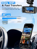 LECTRUS 4K DASH CAM FRONT AND REAR INSIDE 3 CHANNEL DASH CAMERA FOR CARS - BLACK - Like New