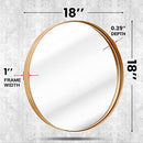 PAIHOME ROUND BATHROOM MIRROR STAINLESS STEEL GOLD ROUND MIRROR - GOLD - Like New