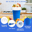 Slushie Cup, 2 Pack Slushy Maker Cup, Frozen Magic Squeeze Cups - Blue/Pink - Brand New