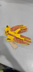 ETHEL GLOVES FOR GARDENING, SIMULATED LEATHER, BAMBOO SIZE: M - YELLOW BROWN - Like New